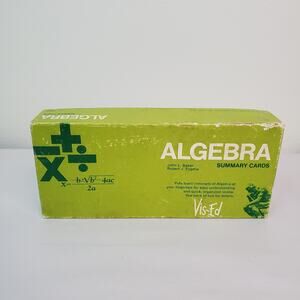 Vintage Vis-Ed Algebra Review Summary Study Flash Cards Educational Math Prep